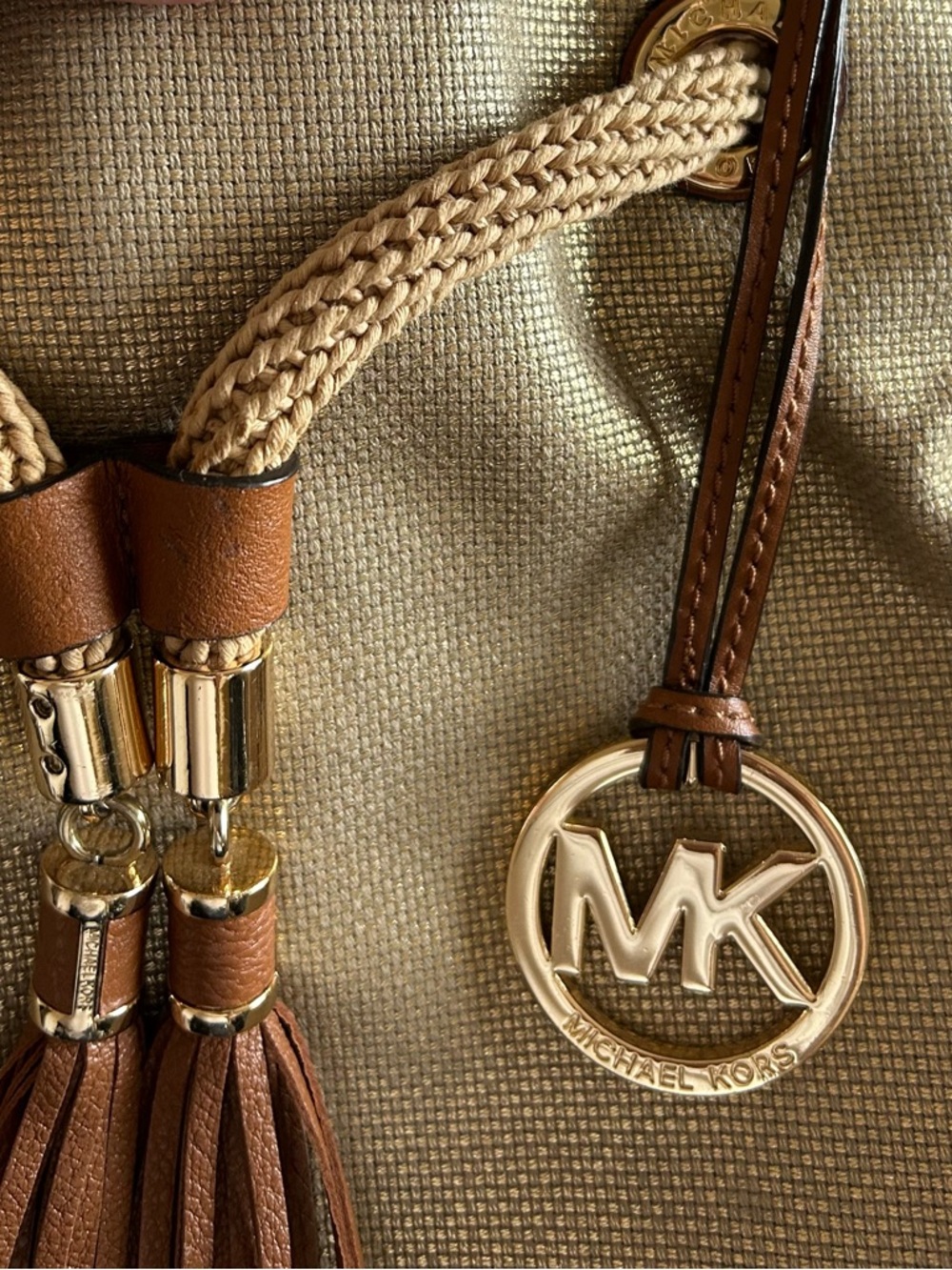 Michael Kors Medina Large Gathered Tote Shoulder Bag Metallic Gold MSRP 298.00 - Picture 6 of 16